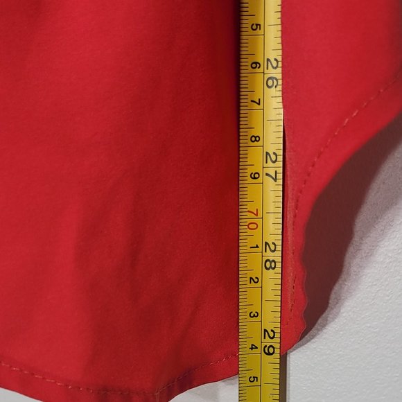 New Town Women Orange Coral Sleeveless Back Zipper Asymmetric Faux Wrap Tank Top - Picture 8 of 9